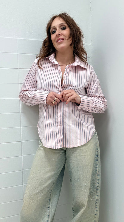 Camicia righe rosa Memoire