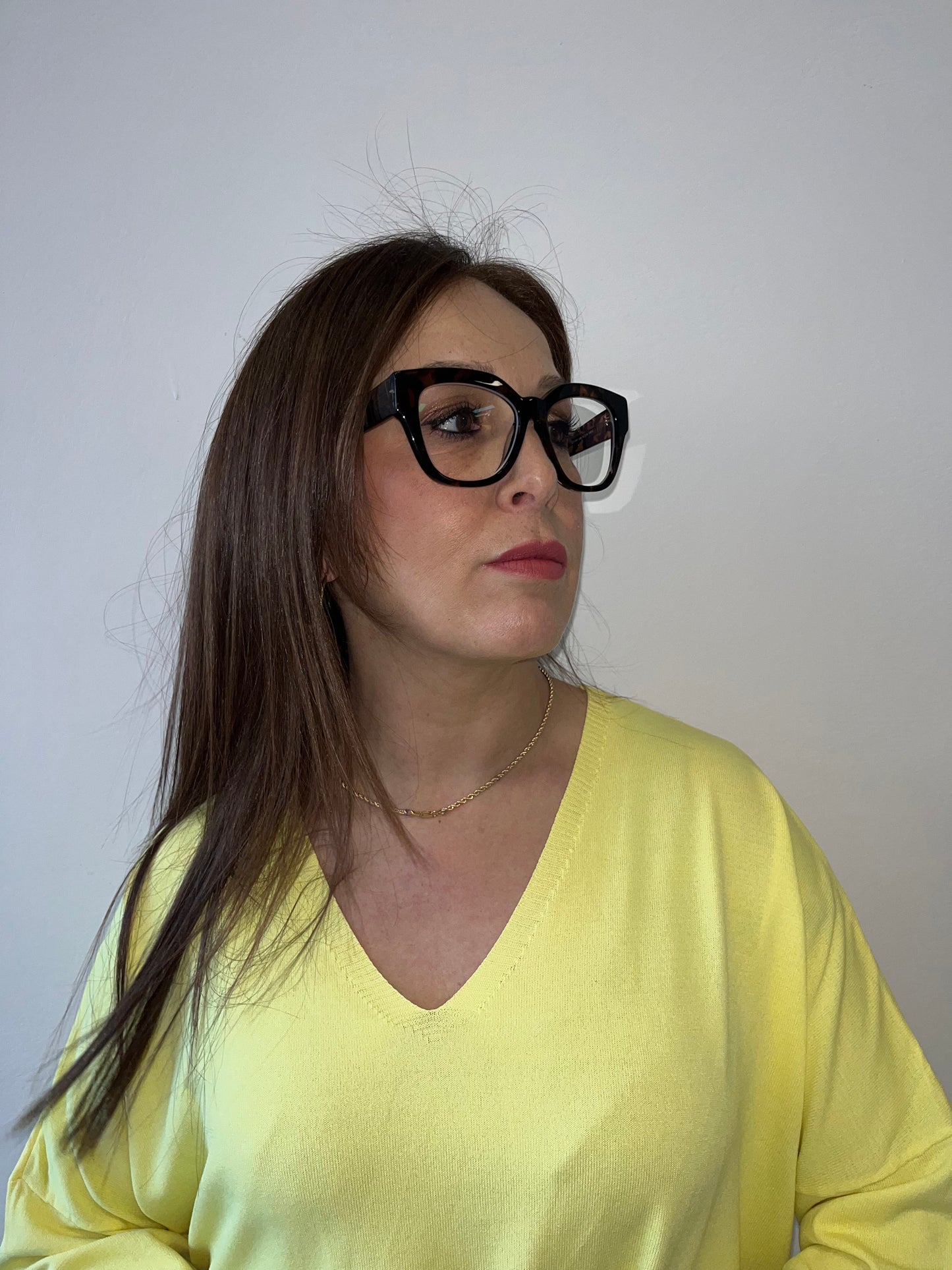 Maglia Giallo in filo scollo V Susy Mix