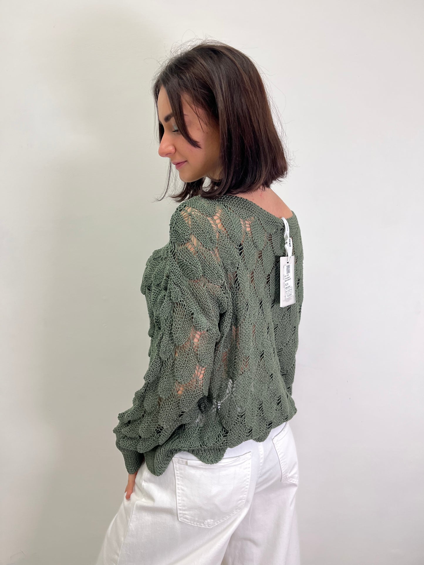 Maglia petalo Verde Susy Mix