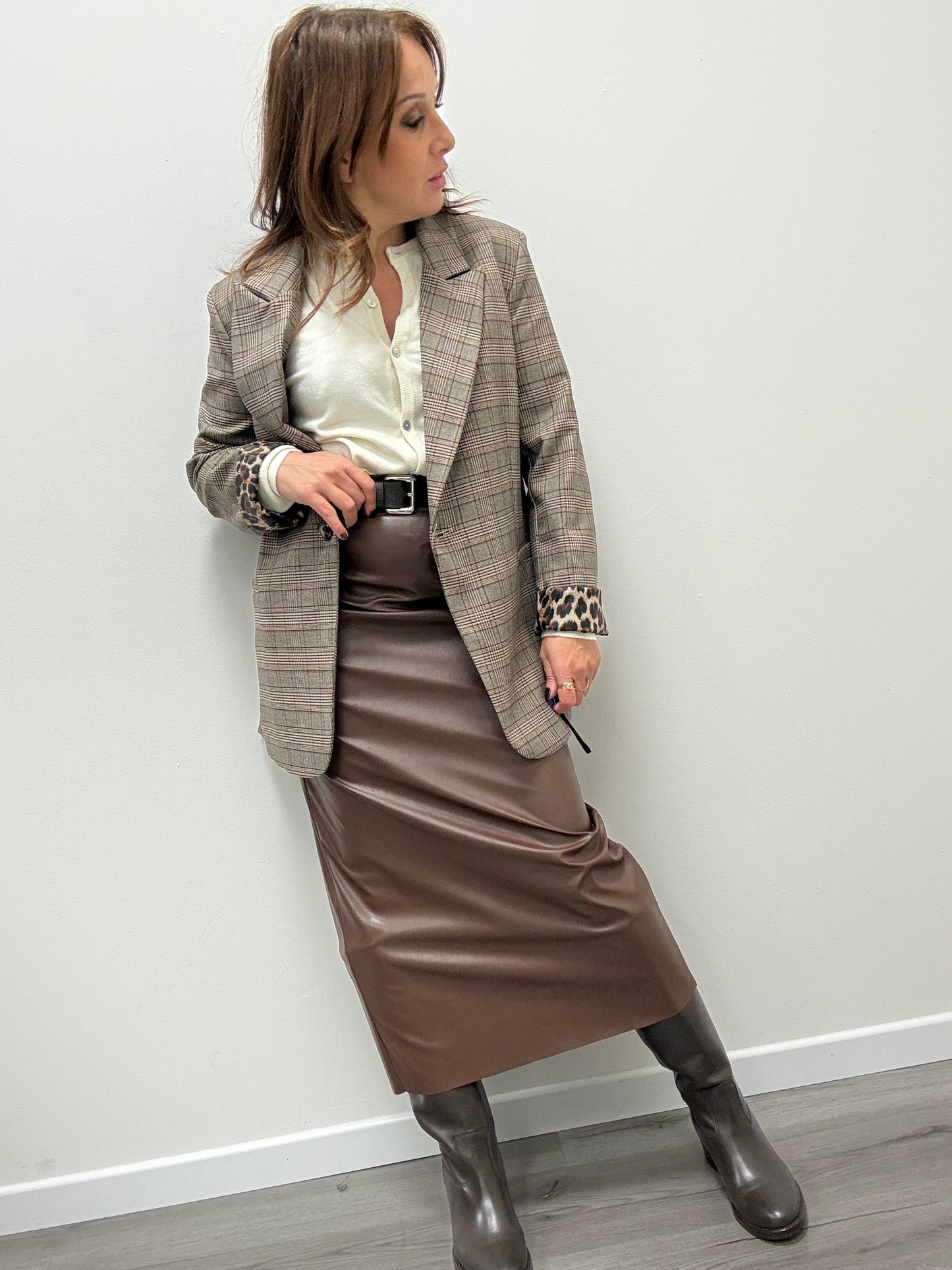 Gonna matita in Ecopelle Moro HaveOne