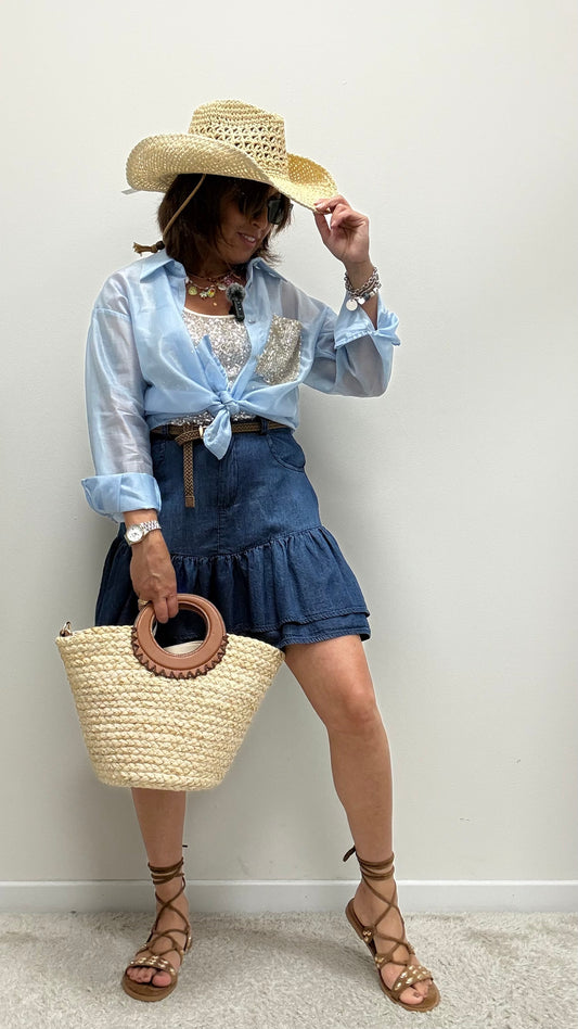 Gonna Chambray con Balza Susy Mix