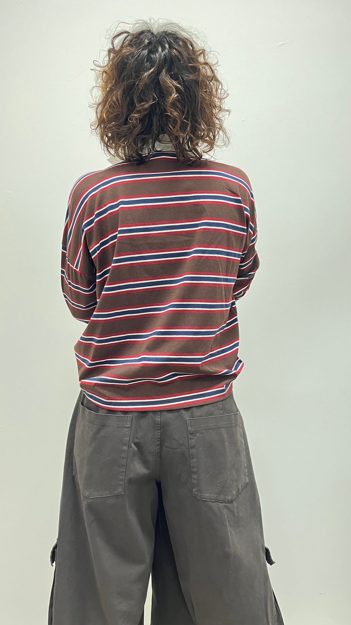 Polo donna a righe in cotone moro My-d