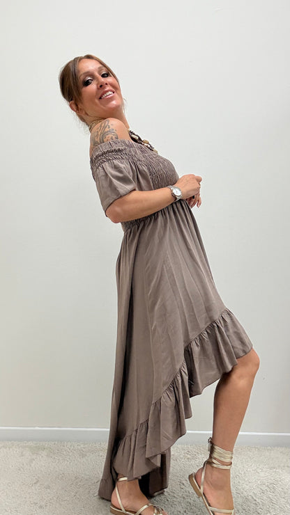 Abito shiffer con coda tortora Brend Atelier (Copia)