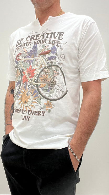 T-Shirt Serafino con stampa Gianni Lupo