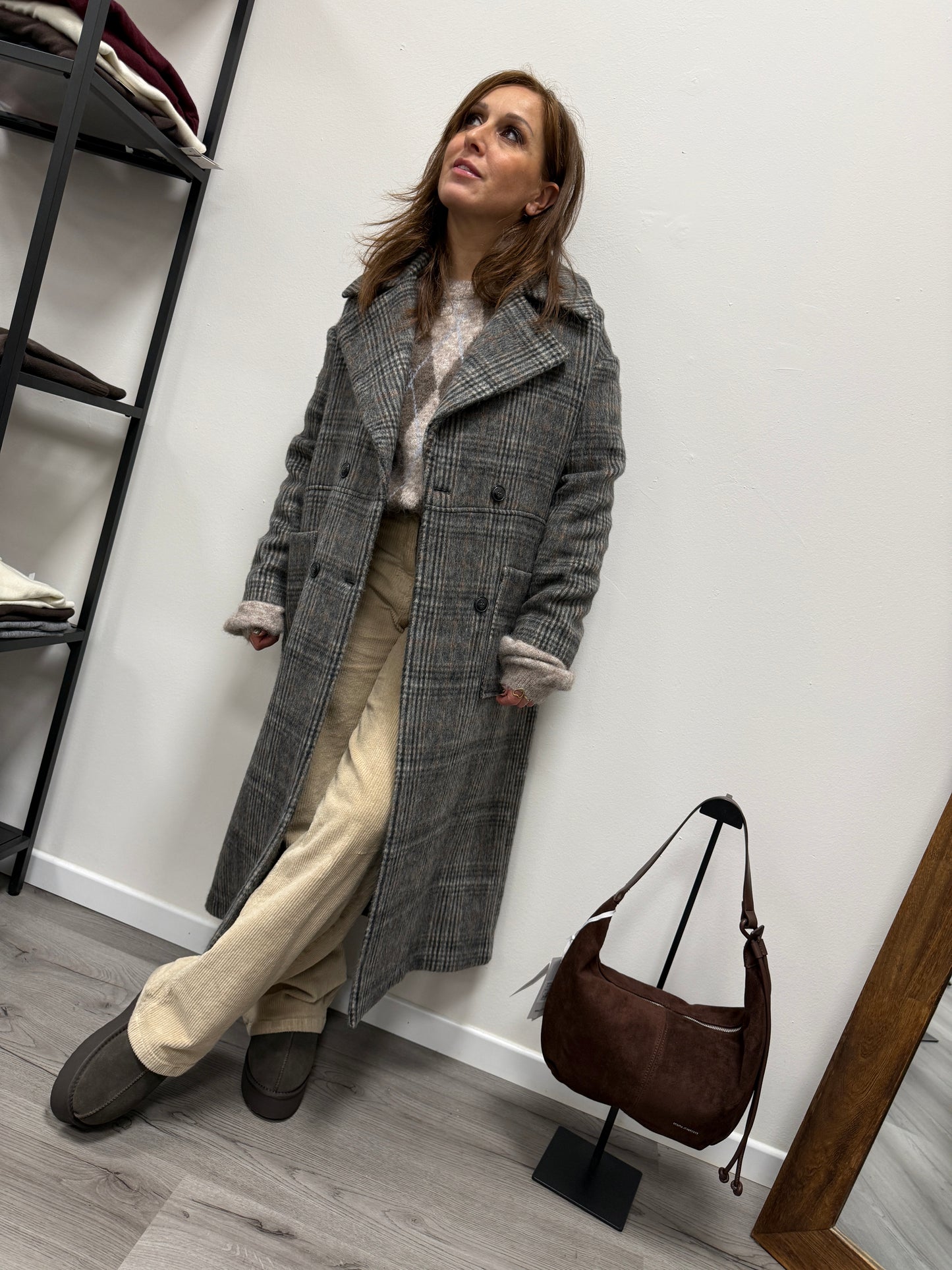 Cappotto Principe di Galles Over Grigio HaveOne