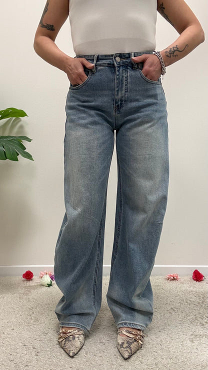 Jeans barrell baloon blu medio Extasy