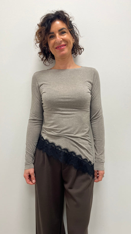 Cashmirina Susy Mix con Pizzo Fango Art.12532