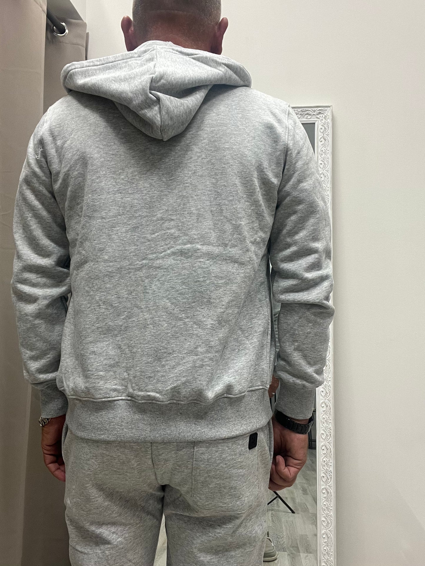 Gianni Lupo Felpa Basica Uomo con Cappuccio Grigio Melange