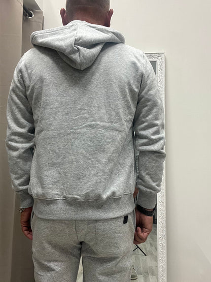Gianni Lupo Felpa Basica Uomo con Cappuccio Grigio Melange