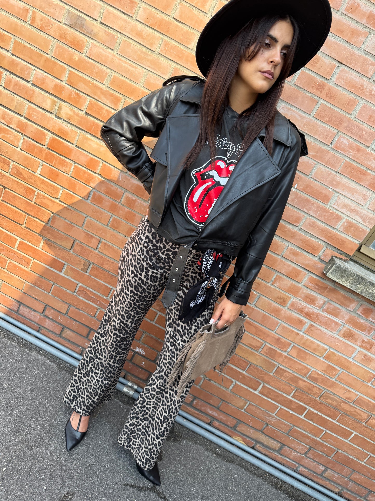 HaveOne T-Shirt Over con Stampa Rock e Roll Grigia