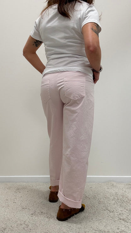 Jeans ovetto elastico in vita Motel rosa