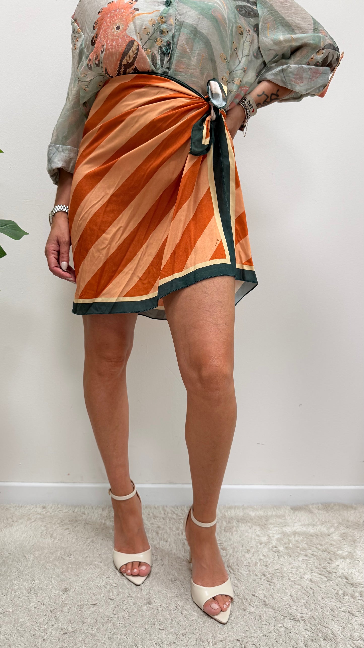 Gonna Pareo Corta riga arancio chiaro scuro HaveOne Art.GVS-Q271
