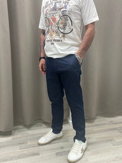 Pantalone Chinos Jeans Blu Gianni Lupo