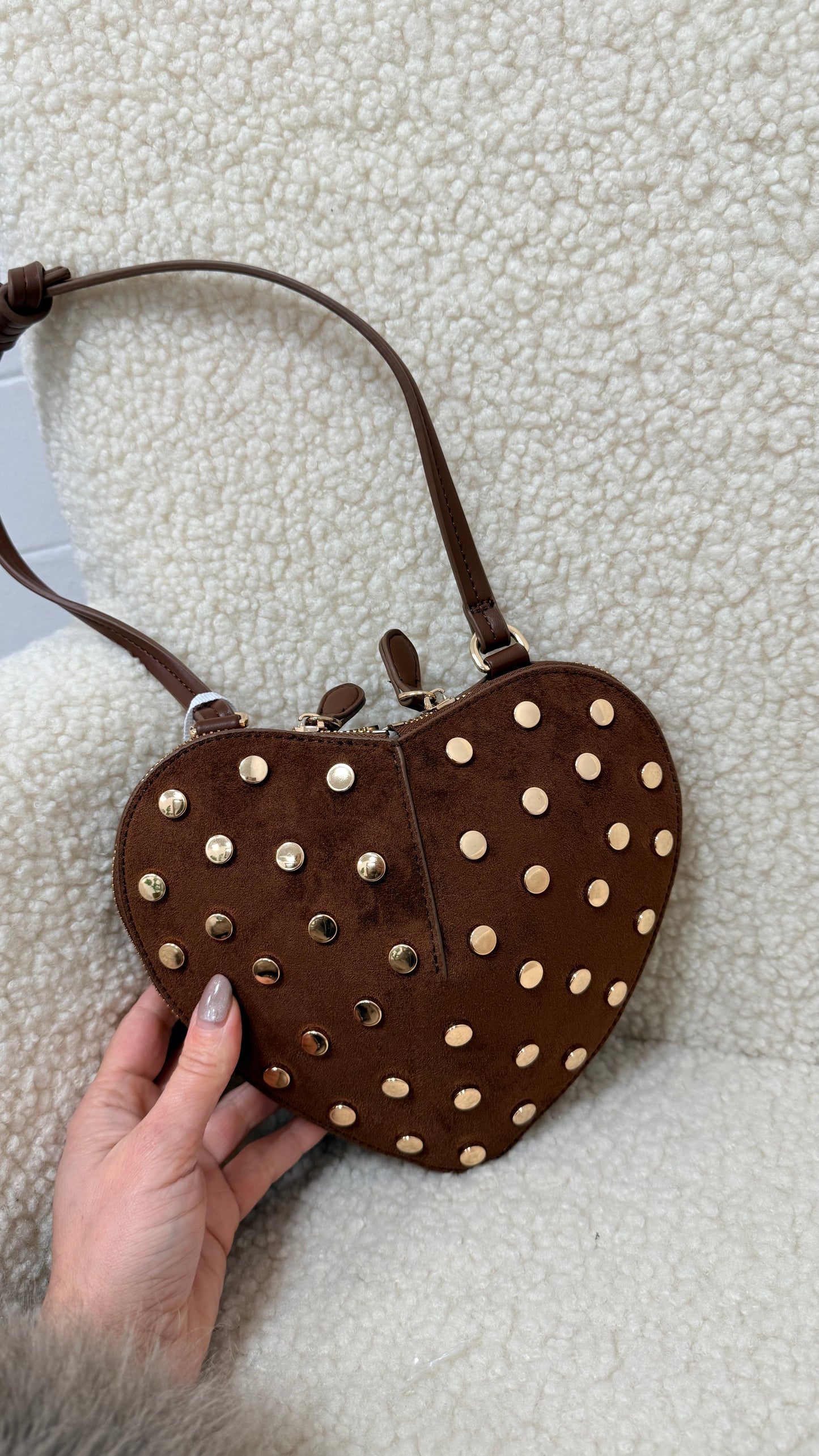 Borsa cuore borchie oro moro Memoire