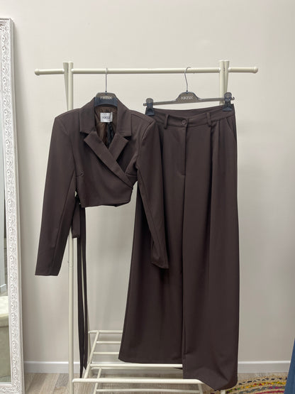 Kiki Six Giacca Crop Incrociata con Laccio Moro