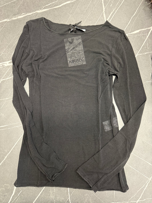 Maglia cachemire nero paricollo Kiki Six