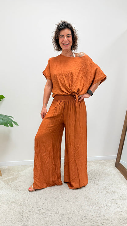 Blusa con nodo Extasy arancio