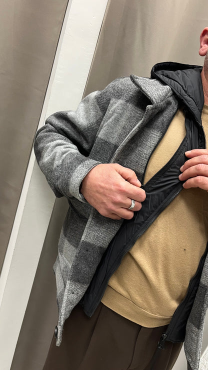 Cappotto Corto Fantasia Quadri Gianni Lupo Grigia