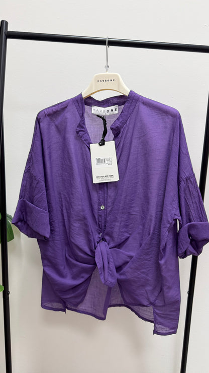 Camicia Mussola di Cotone Viola HaveOne