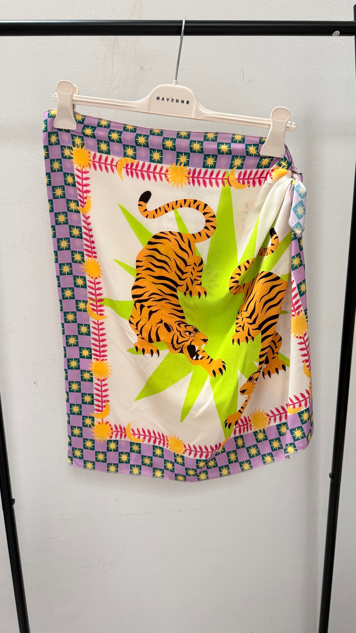 Gonna pareo corta tigre lime Haveone art. GVS-Q193