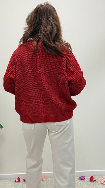 Cardigan Gioiello Rosso Susy Mix