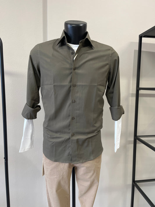 Gianni Lupo Camicia in Modal Verde Militare