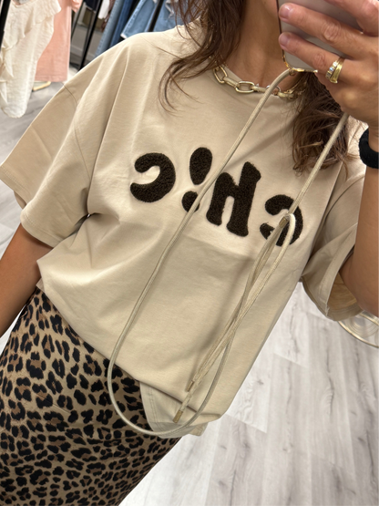 T-shirt Chic Susy Mix beige