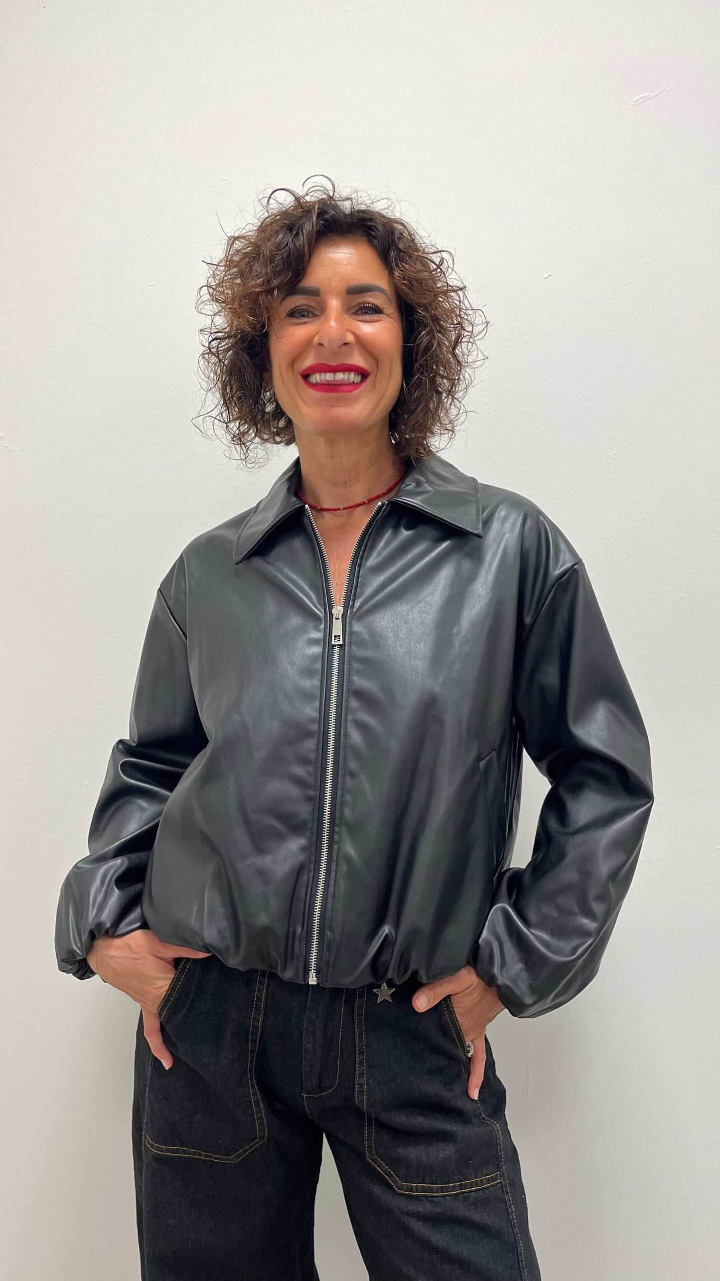 Bomber Ecopelle Extasy Nero