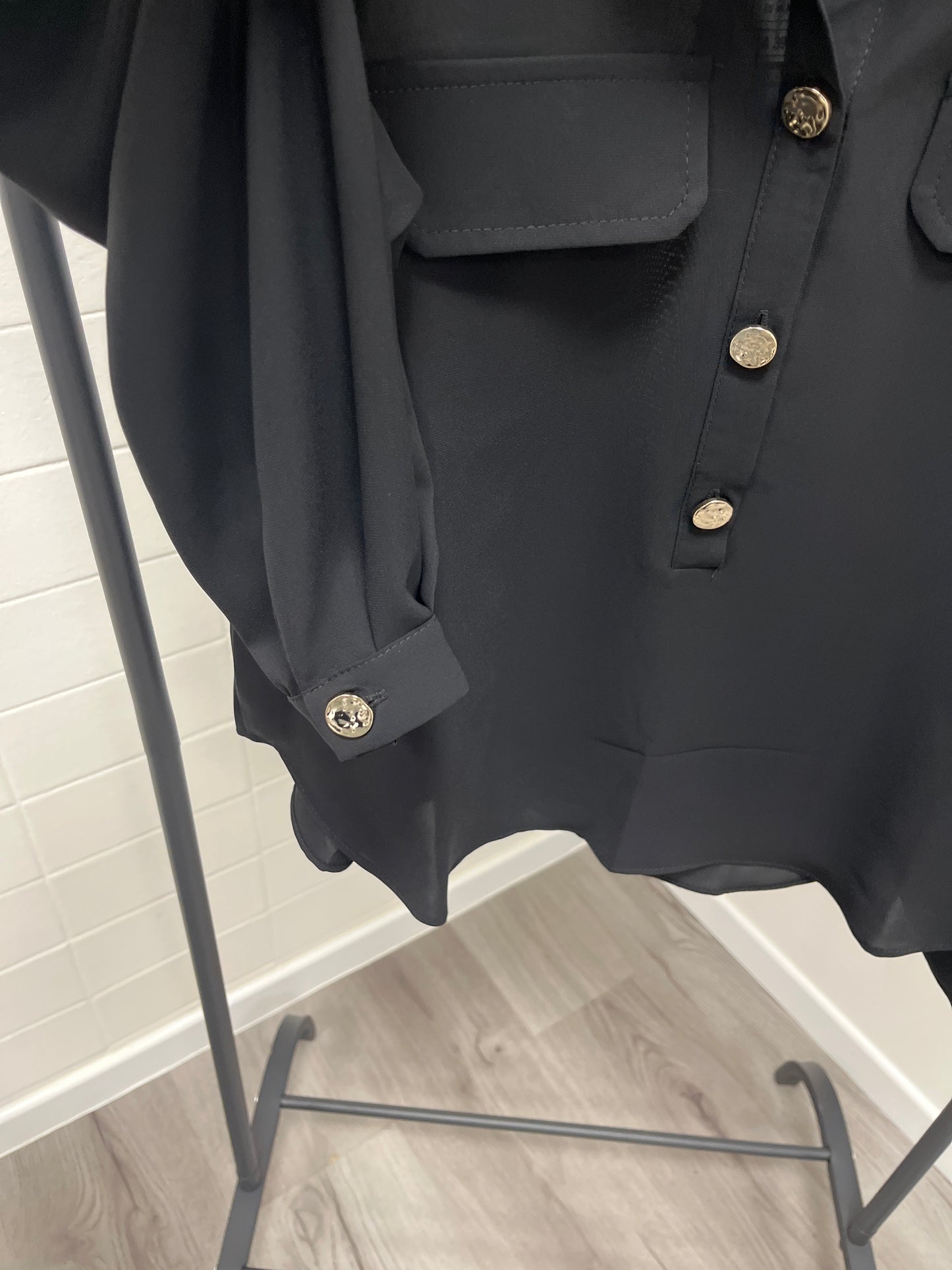 Camicia Tre Bottoni Nera Susy Mix