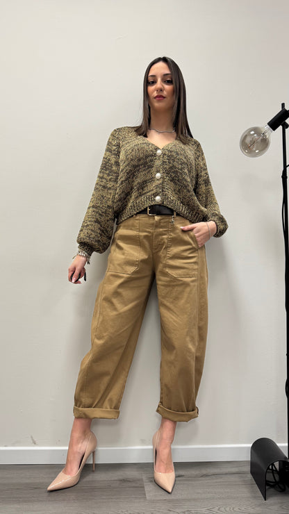 Cardigan gioiello moro e filo lurex Haveone
