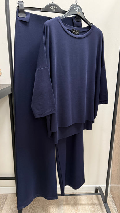 Completo blusa + pantaloni Extasy blu