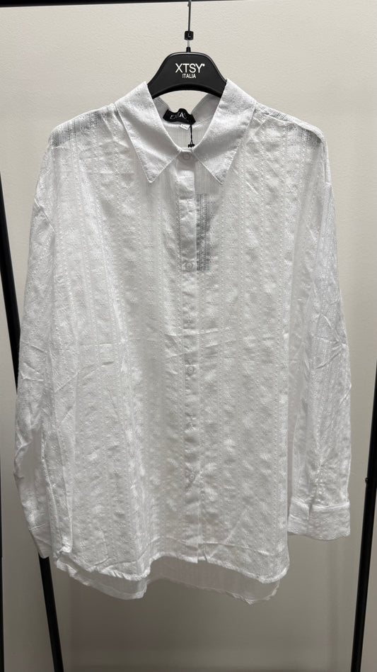 Camicia in cotone bianca lavorata Extasy