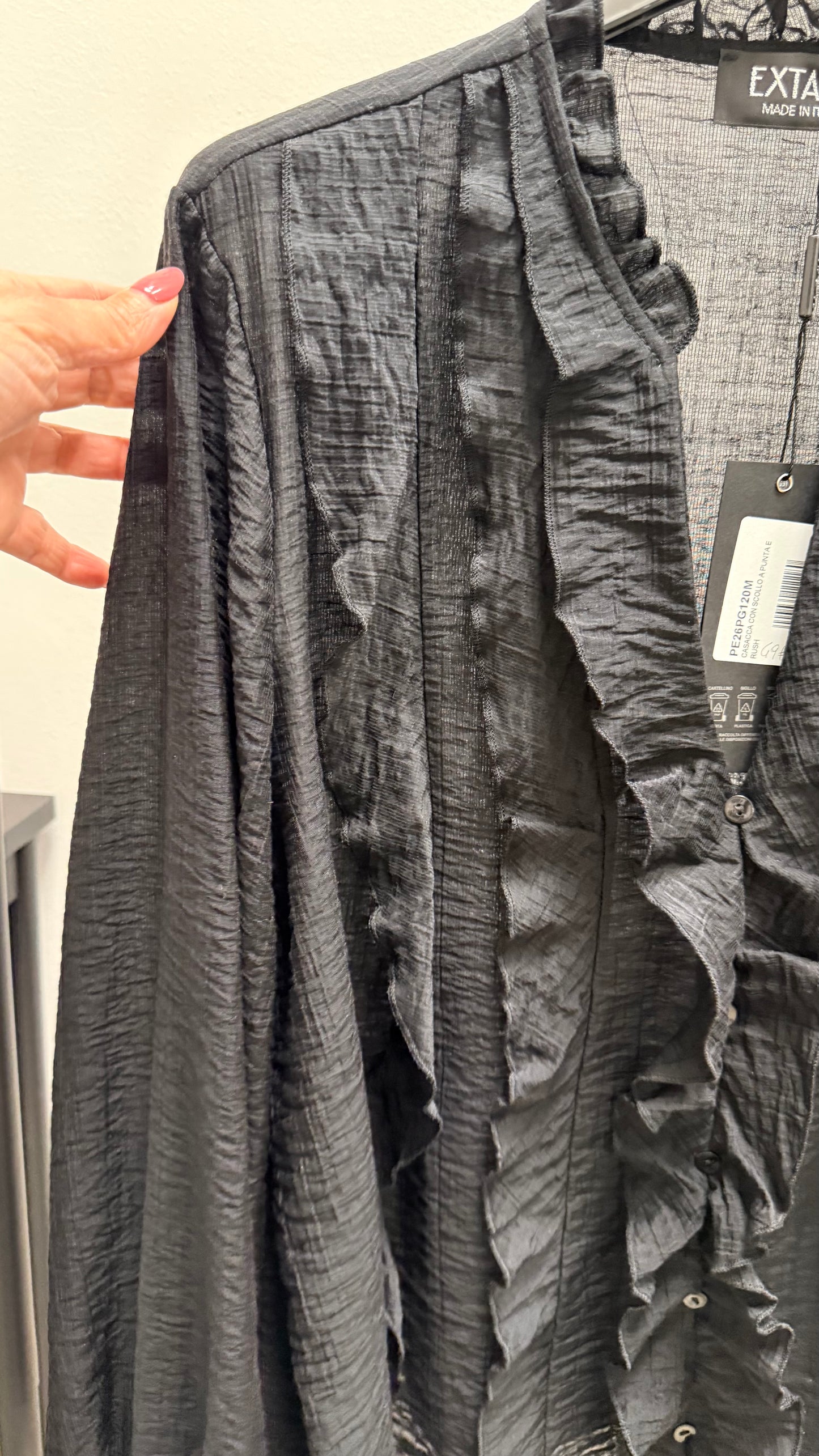 Camicia rouches Extasy nero