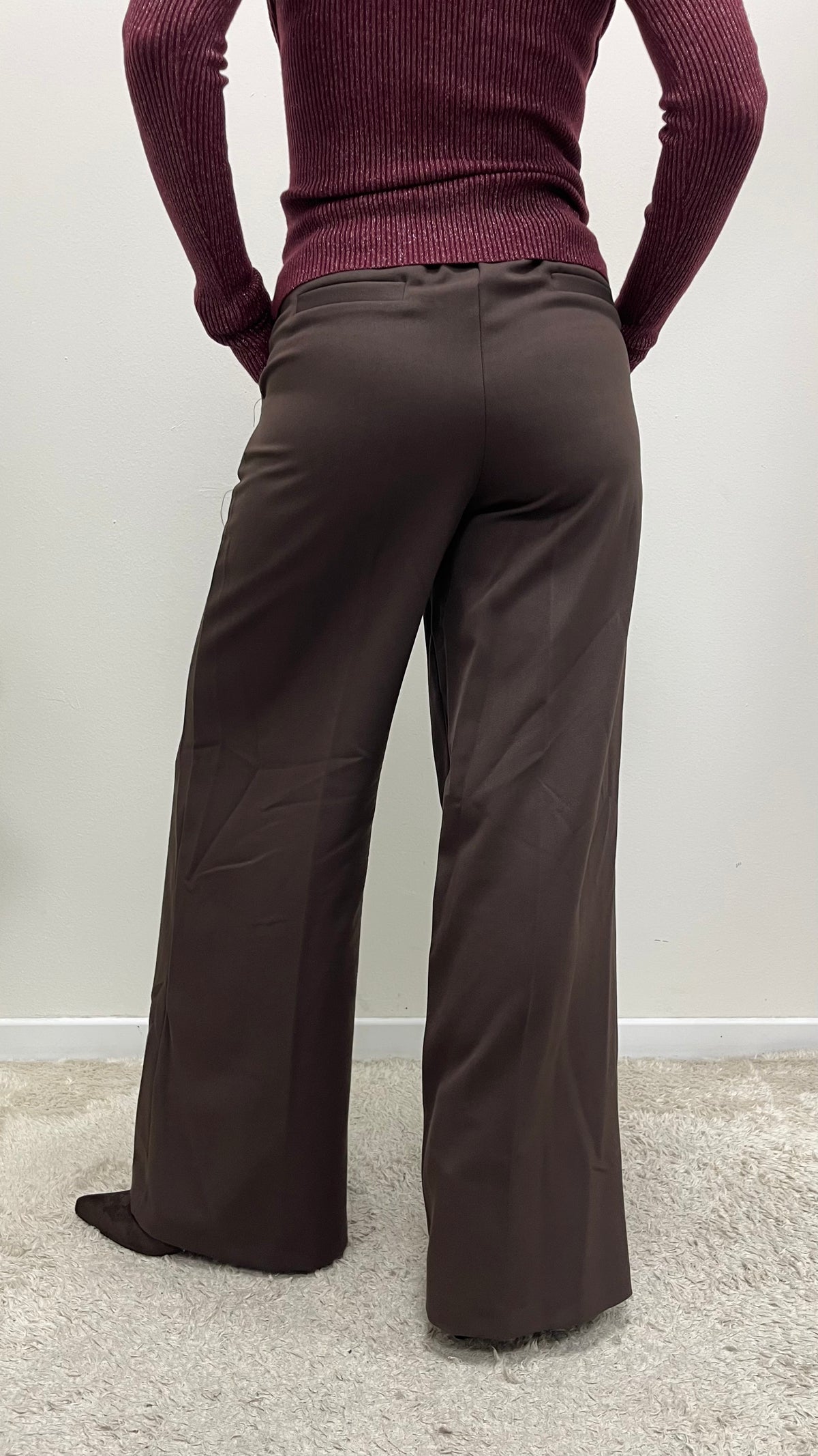 Pantaloni palazzo viscosa moro Extasy