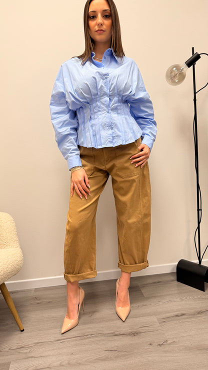 Camicia corsetto azzurra Haveone