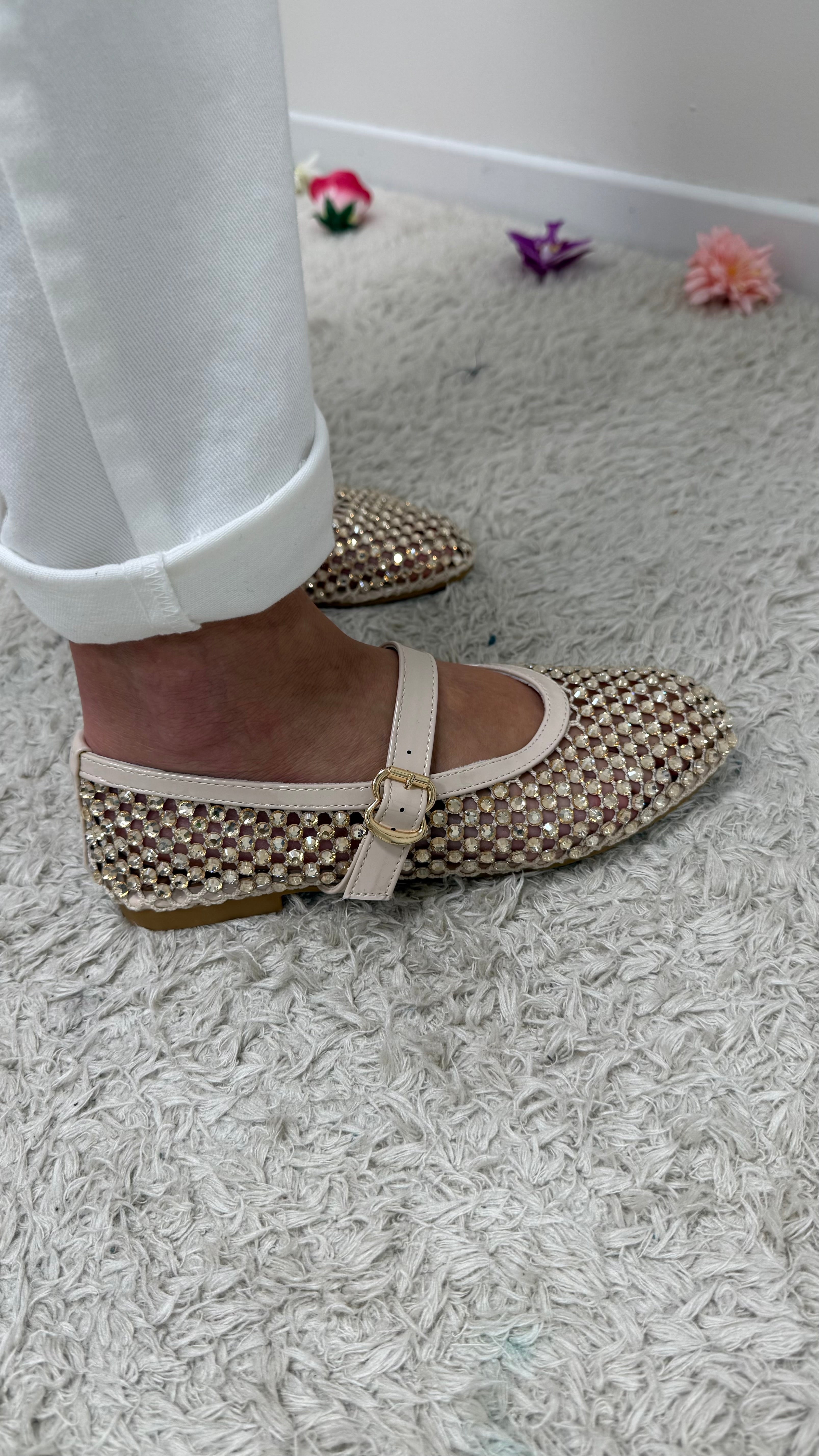 Ballerine burro con strass oro Memoire