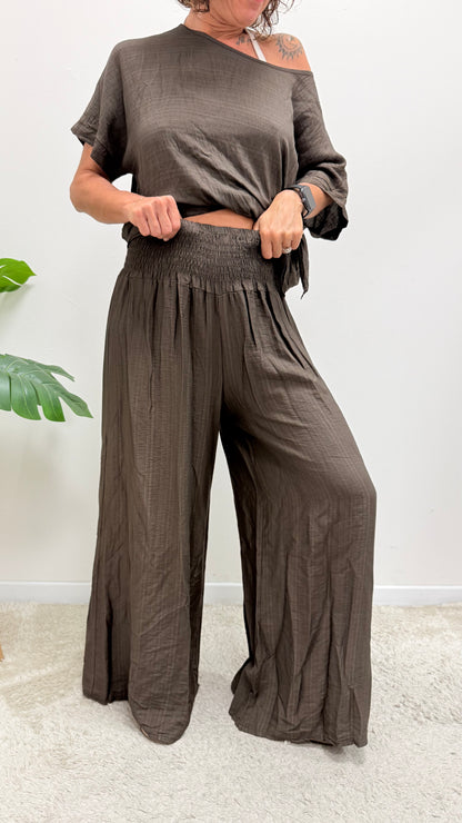 Pantaloni palazzo Extasy moro