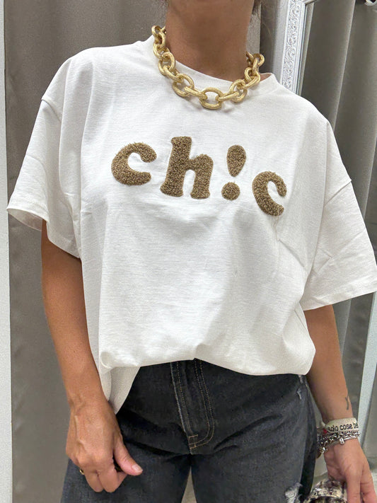 T-shirt Chic Susy Mix Bianco
