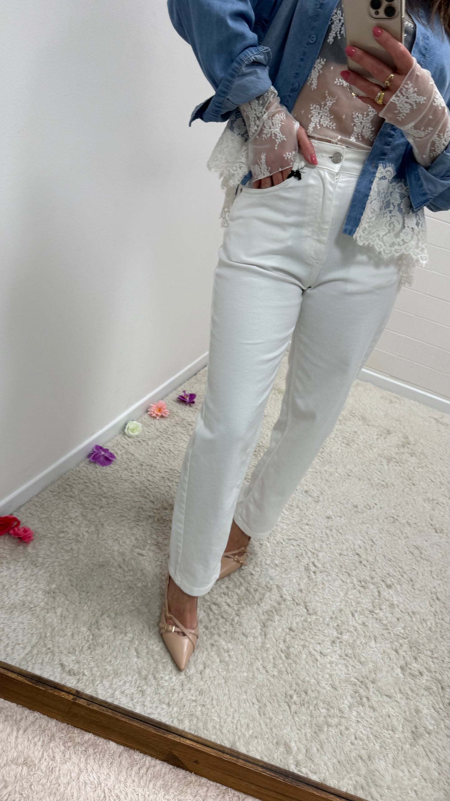 Denim Mom Fit Louis  Bianco Haveone
