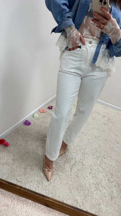 Denim Mom Fit Louis  Bianco Haveone