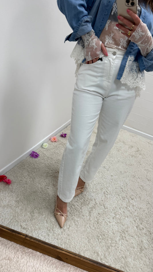 Denim Mom Fit Louis  Bianco Haveone