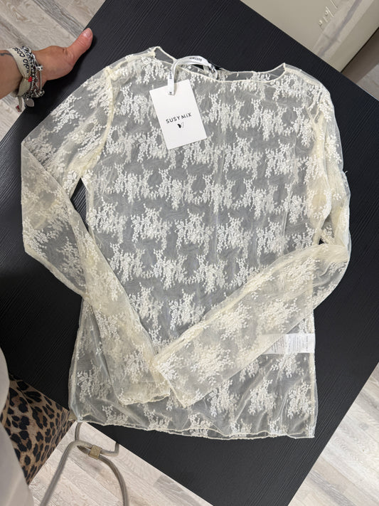 Maglia in pizzo Susy Mix Burro