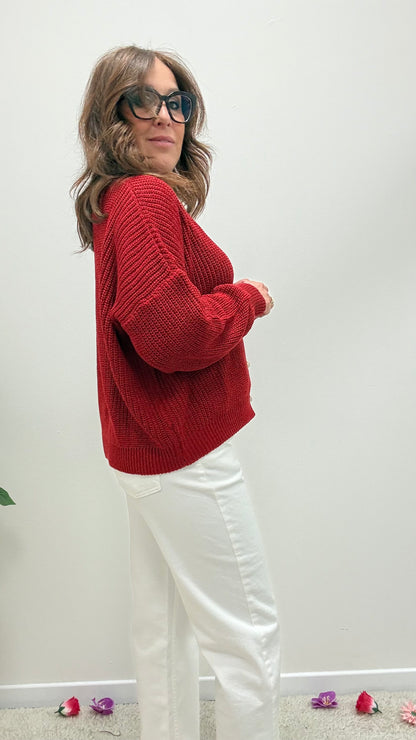 Cardigan Gioiello Rosso Susy Mix