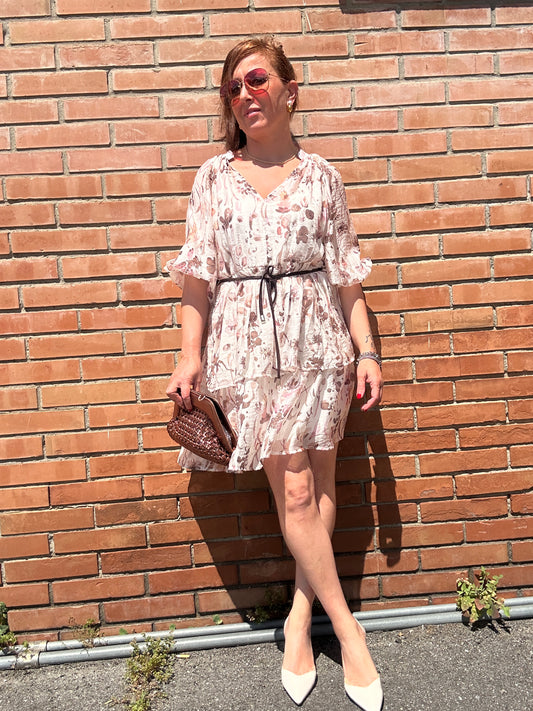 Susy Mix abito fiori con balze