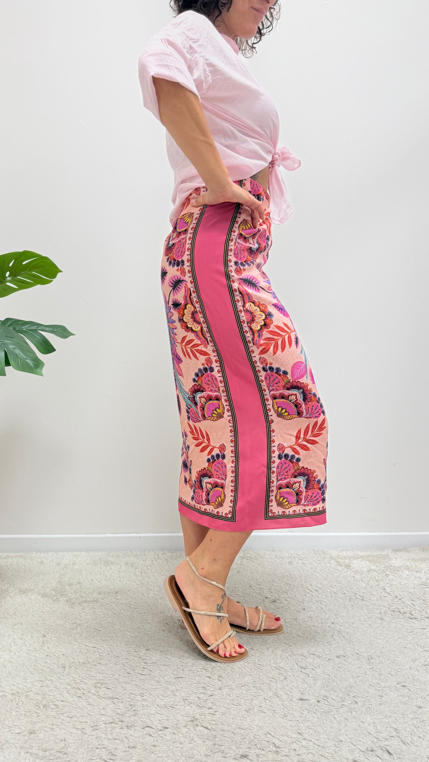 Gonna pareo lunga pappagallo fucsia Haveone art. GVS-Q262