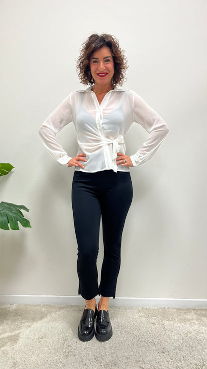 Pantalone sigaretta in punto milano Extasy nero