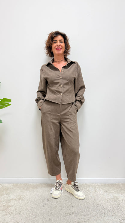 Pantaloni balloon effetto scamosciato Extasy