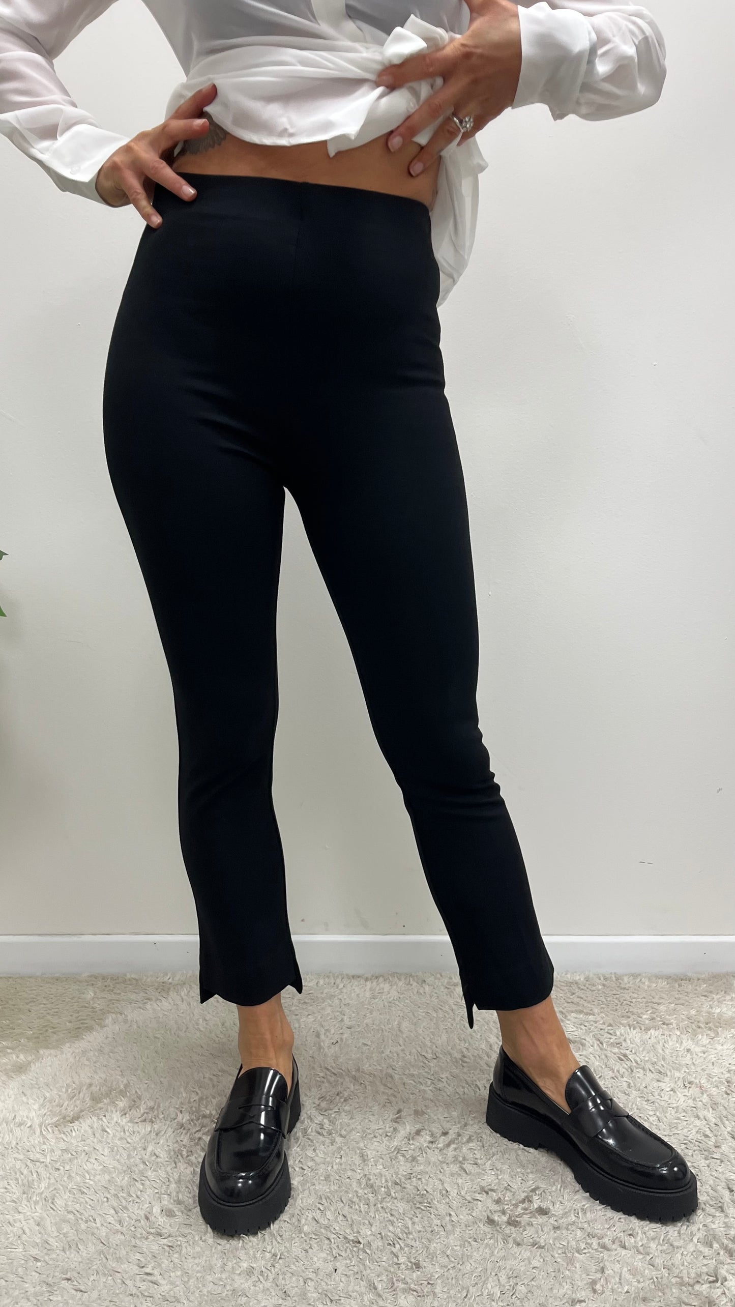 Pantalone sigaretta in punto milano Extasy nero