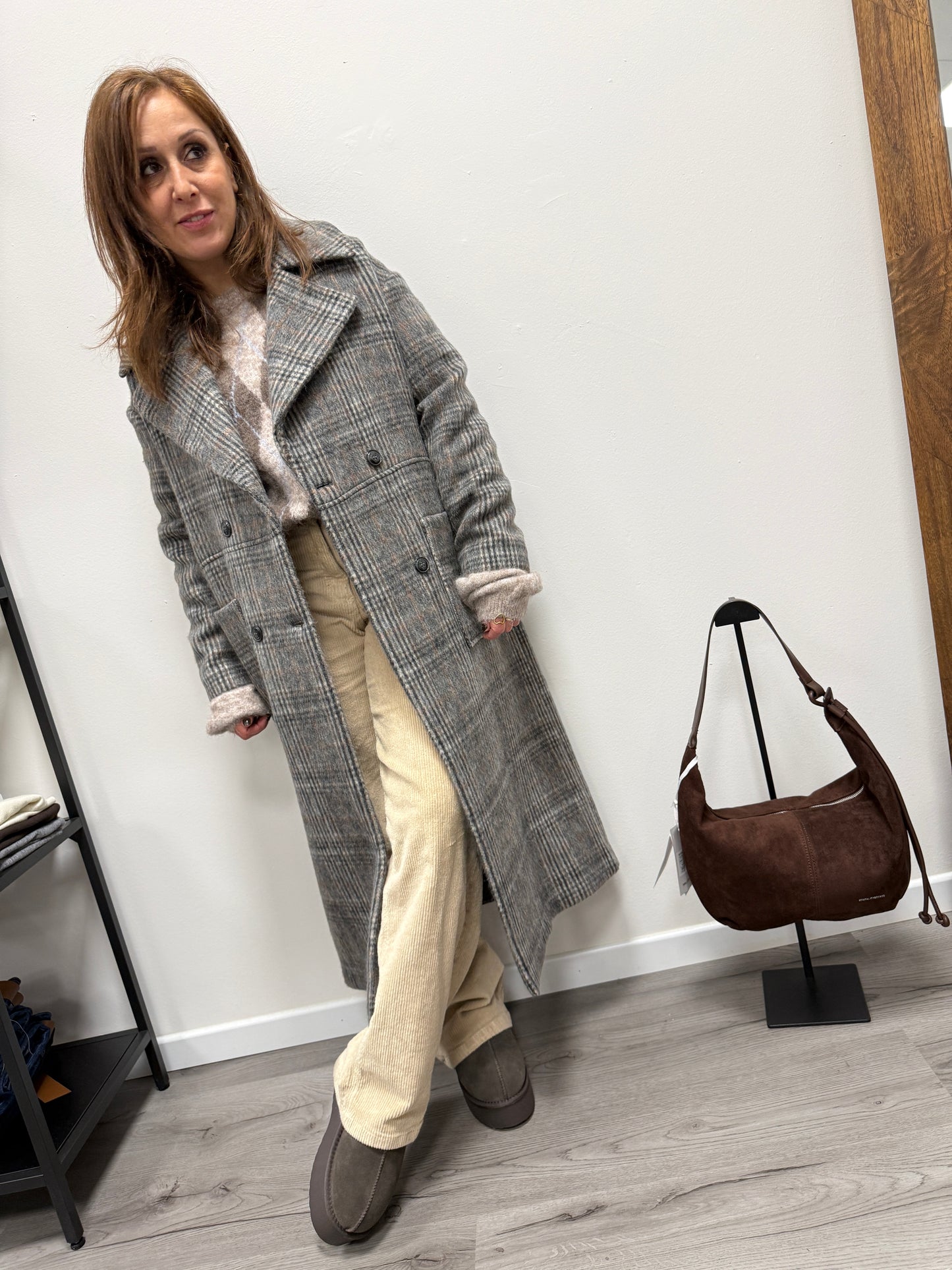 Cappotto Principe di Galles Over Grigio HaveOne