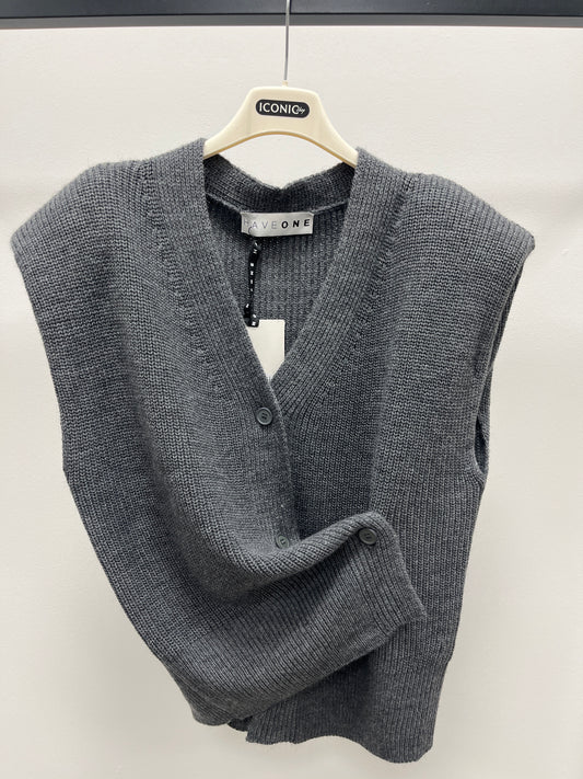 Gilet asimmetrico Grigio Haveone